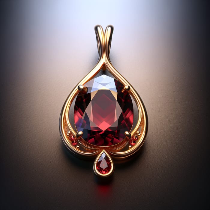 Elegant Raindrop Pendant with Almandine Garnet