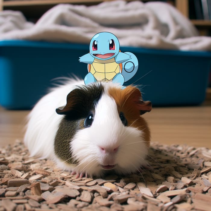 Guinea Pig Transformed into Squirtle - Cute Pet Art