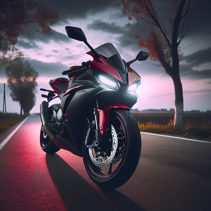 Red and Black Motorbike Riding on Asphalt Road