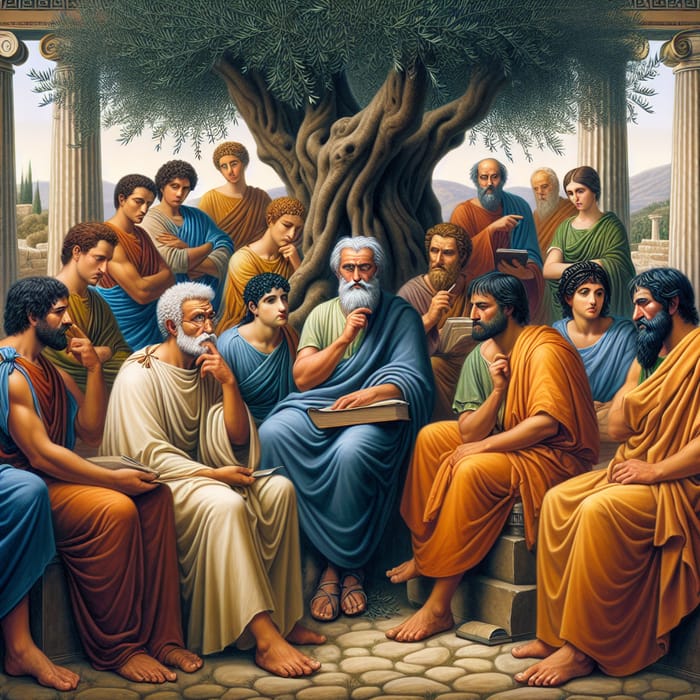 Stoic Philosophy Gathering in Ancient Greece