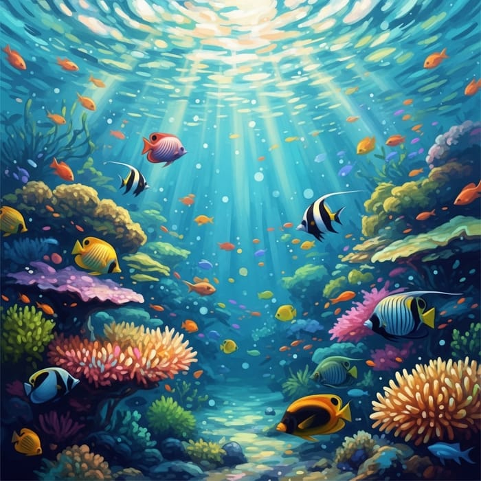 Enchanting Underwater Coral Reef Art Enchanting Underwater Coral Reef Art
