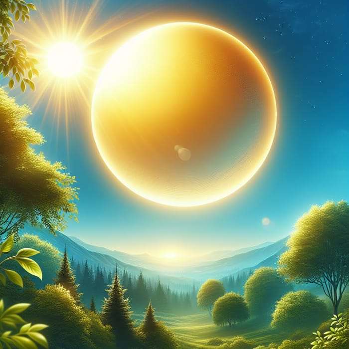 Glowing Sun in Clear Sky | Captivating Nature Scene