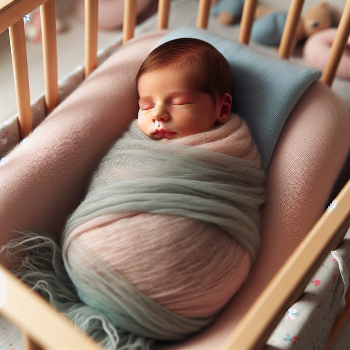 Newborn Baby in Soft Blanket