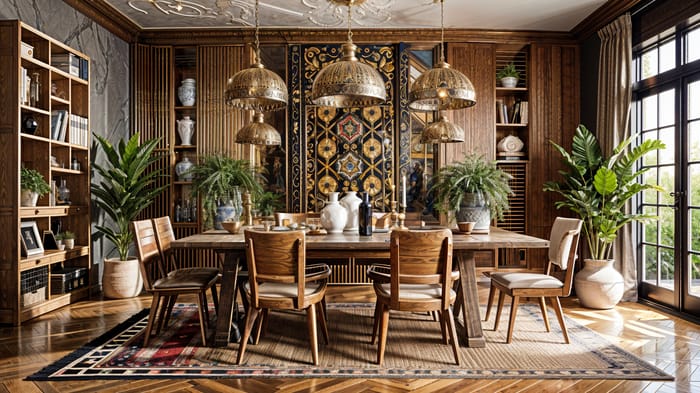 Tribal Dining Room Interior Design Ideas