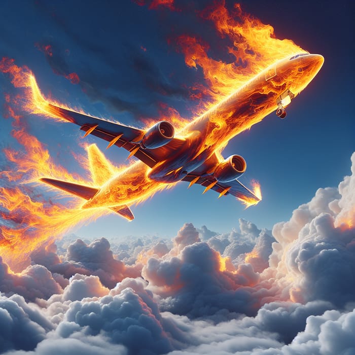 Majestic Fire Plane | Mesmerizing Sky Beauty