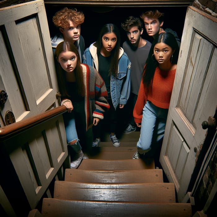 5 Teens Brave the Creepy Dark Basement Adventure