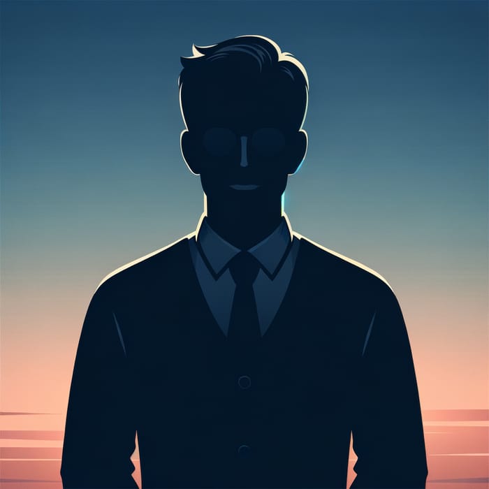 Male Teacher Silhouette Twilight | Professional Educator Stance