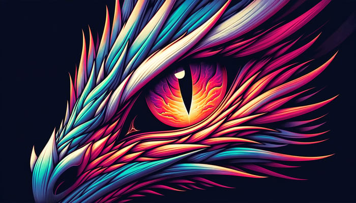 Intense Dragon's Eye in Vibrant Anime Style