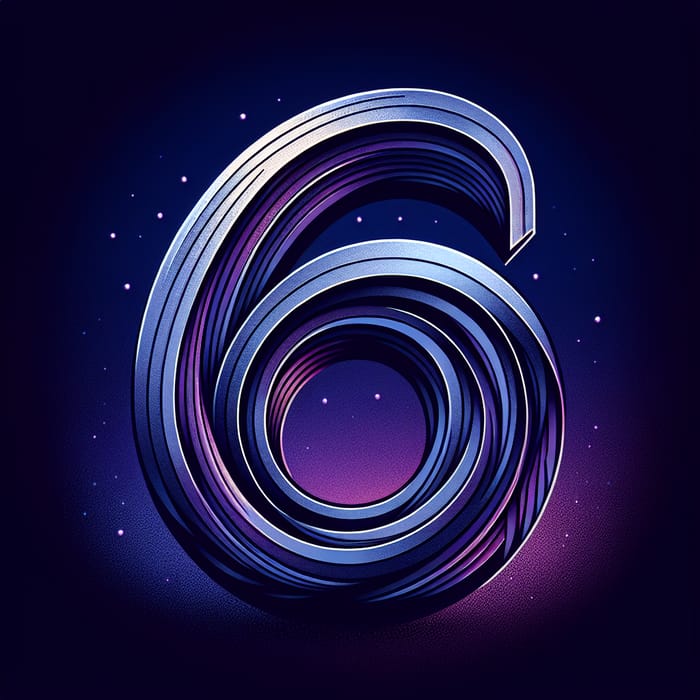 Elegant Purple and Silver Number 6 Design