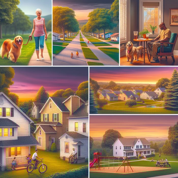 Scenic Sigma, Ohio Neighborhood at Sunset Scenic Sigma, Ohio Neighborhood at Sunset