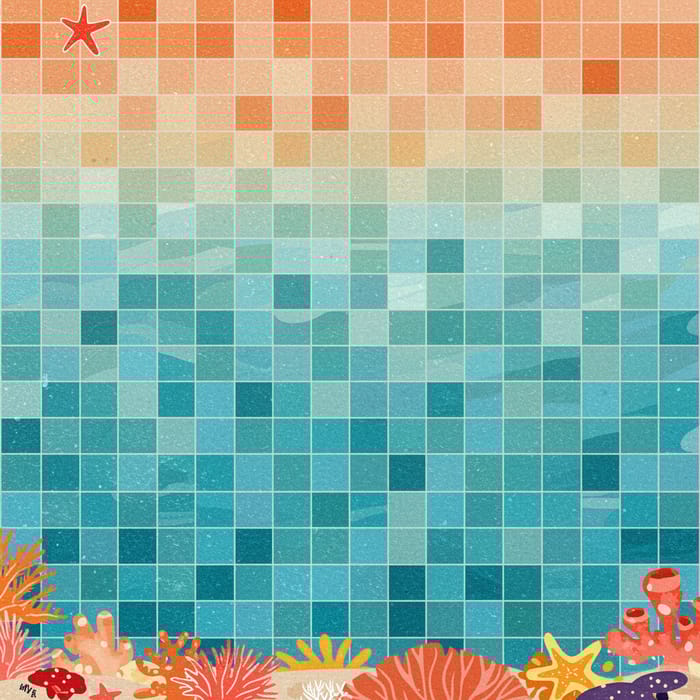 Vibrant Ocean Theme Tile Design Vibrant Ocean Theme Tile Design