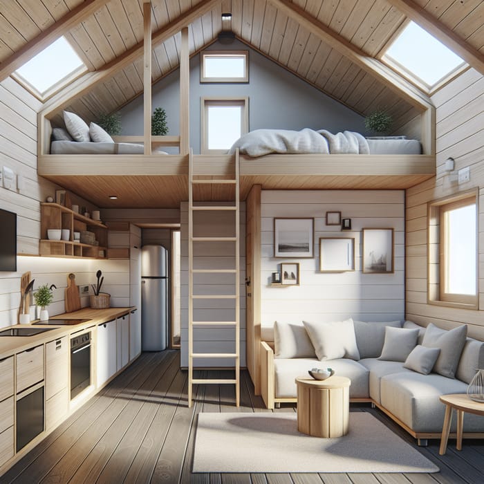 Modern Loft Tiny House Interior: Creative Space Design