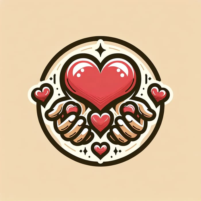 Unity and Love: Heart Logo with Hands