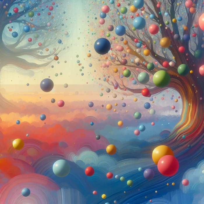 Soft Colorful Background with Joyful Balls