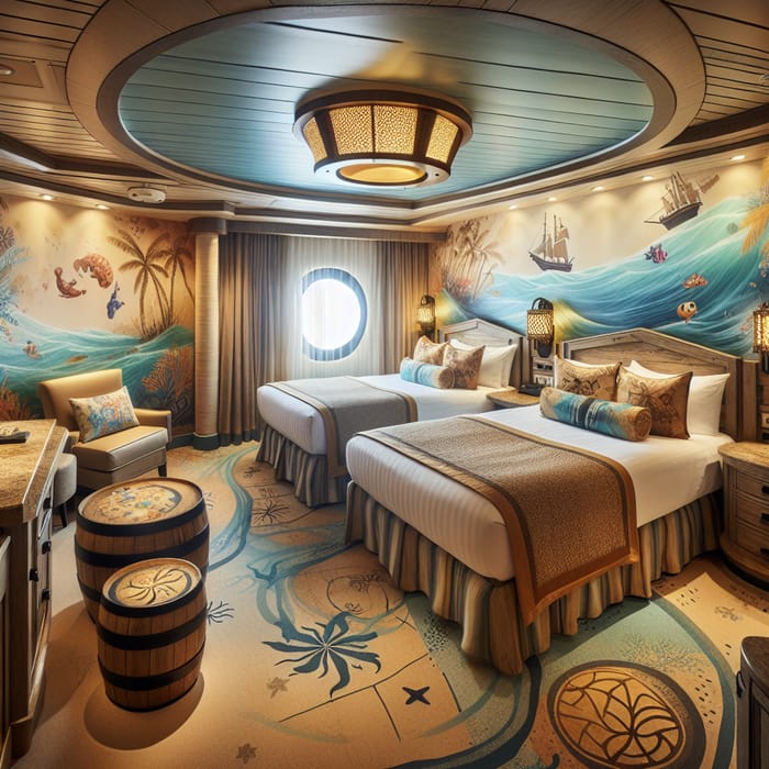 Moana Themed Cruise Ship Hotel Room | Ocean Inspired Decor