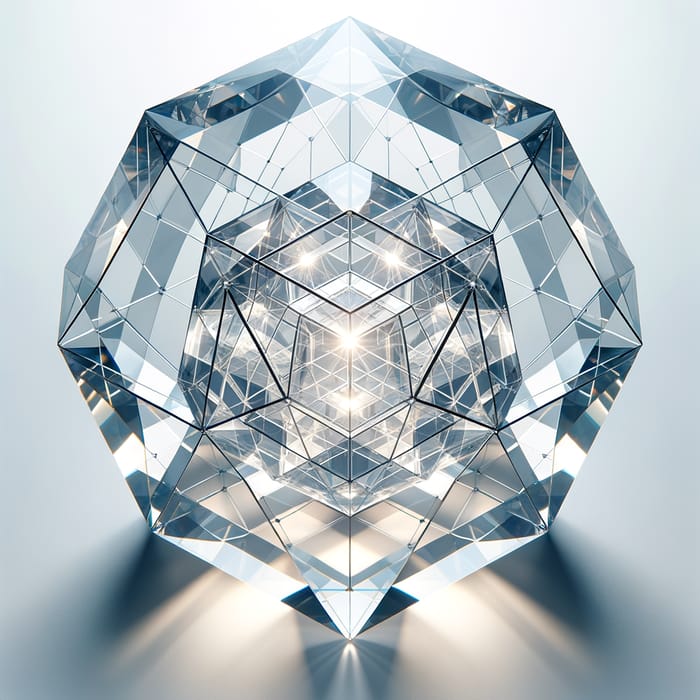 Clear Glass Icosahedron with Dodecahedron Inside