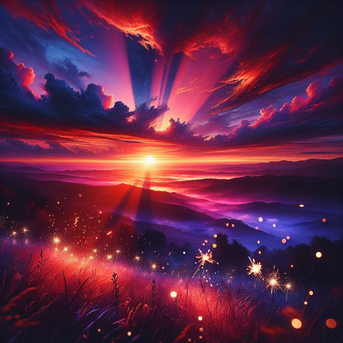 Sparkling Sunset Landscape - Tranquil Beauty