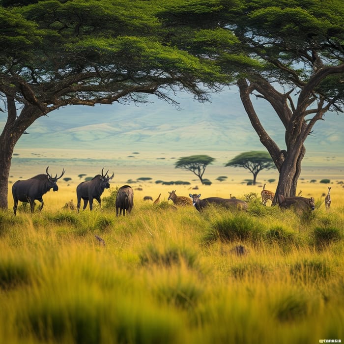 Vibrant Wildlife Scene at Ngorongoro Crater | Canon EOS 5D Mark IV