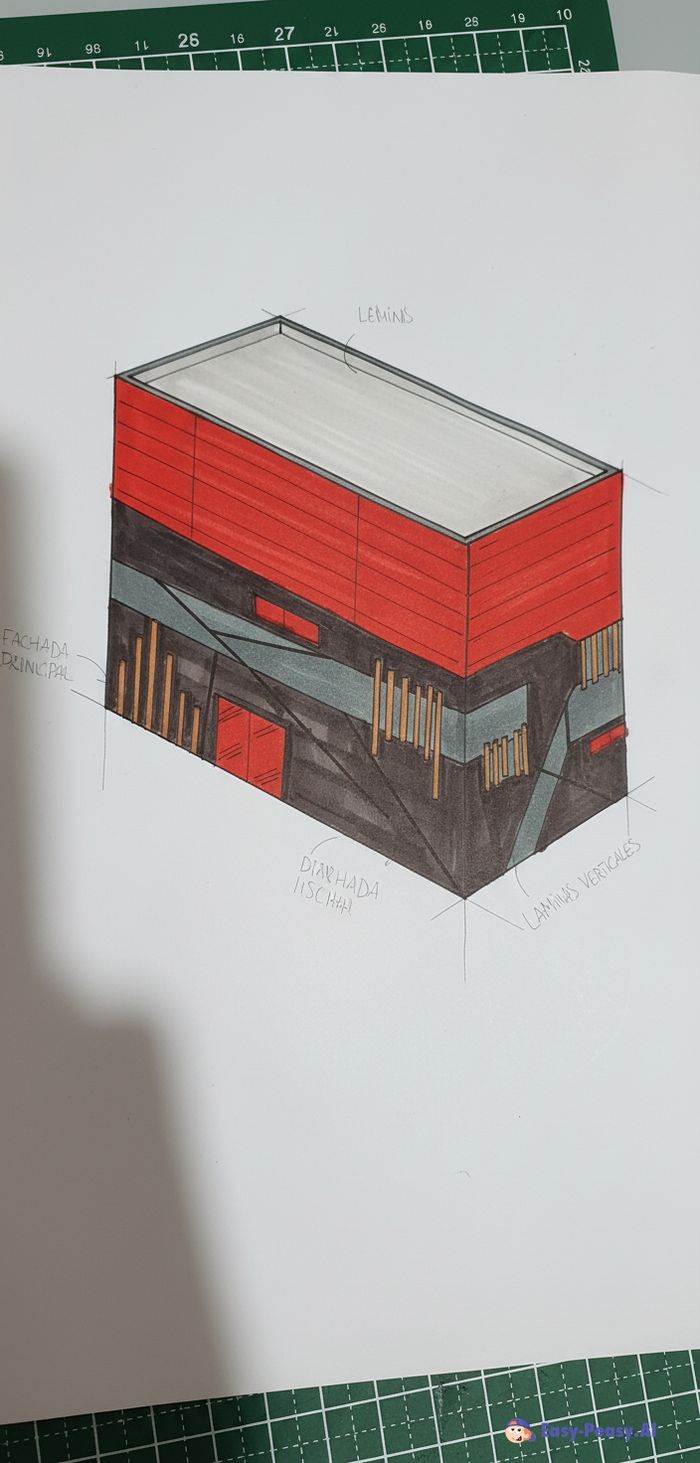 Convert Image to Isometric View - Front Facade