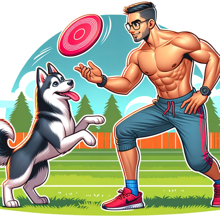 Playful Dog with Riyad Mahrez in Colorful Park Setting