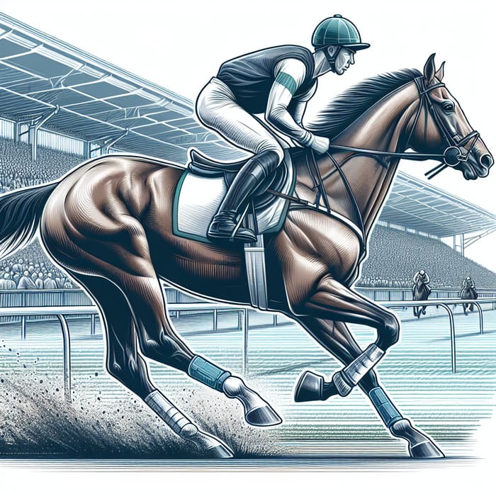 Scientific Illustration of Equestrian Athlete