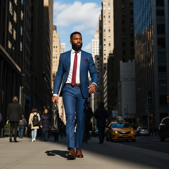 Stylish Businessman Walking to Work Stylish Businessman Walking to Work