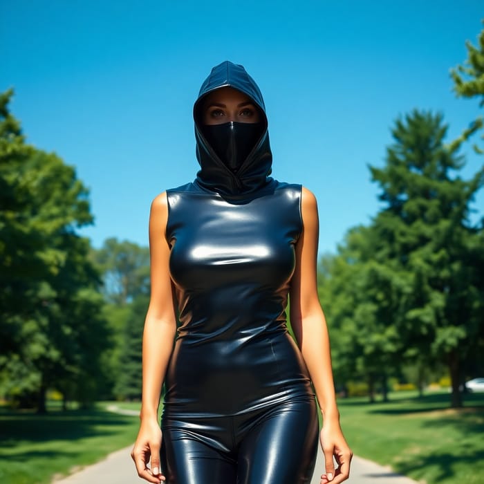 Dominant Latex Lady Walking in the Park Dominant Latex Lady Walking in the Park