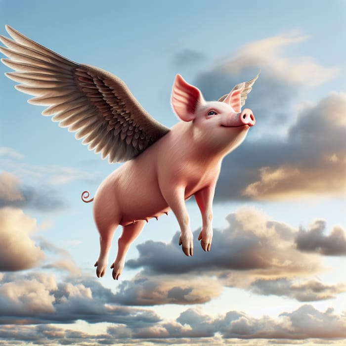 Flying Pig with Six Wings - A Stunning Imagery