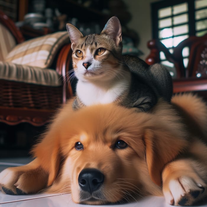 Cat and Dog Together | Adorable Friendship Image