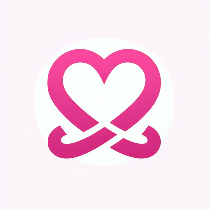 Pink Heart Omega Symbol Logo