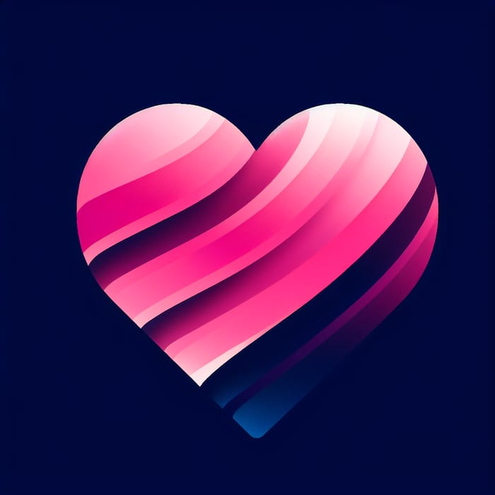 Sleek Pink Heart Logo | Love & Strength Design Concept