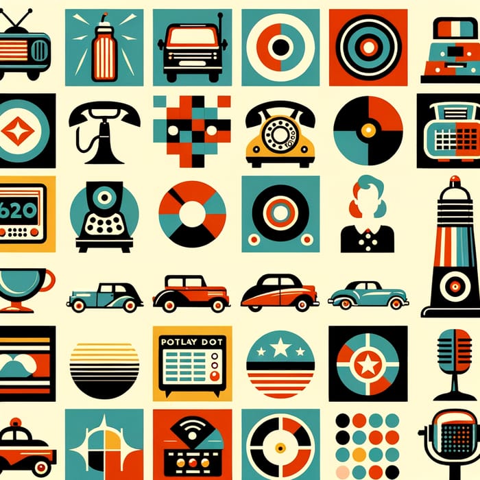 Retro Clipart: Vintage 50s & 60s Style Icons