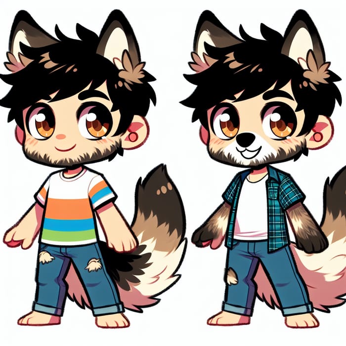 Playful Chibi Dog Man Character Design | Adorable Illustration