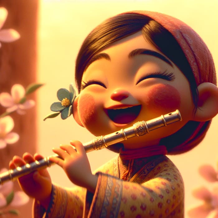 Happiness and Joy: Animated Flute Player in Disney Style Happiness and Joy: Animated Flute Player in Disney Style