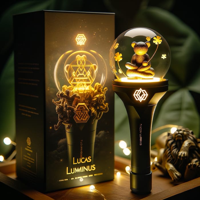 Lucas Luminus Kpop Lightstick - Black & Gold Design