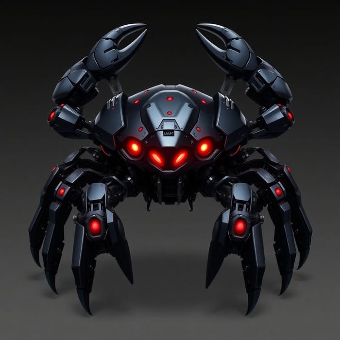 Futuristic Black Crab Robot Sprite Sheet