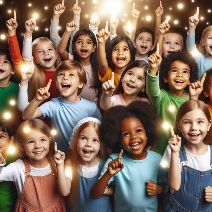 Diverse Kids Joyfully Singing 'This Little Light of Mine'