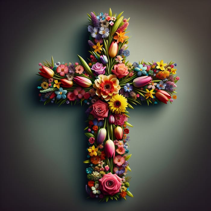 Flower Cross Art | Elegant Floral Design