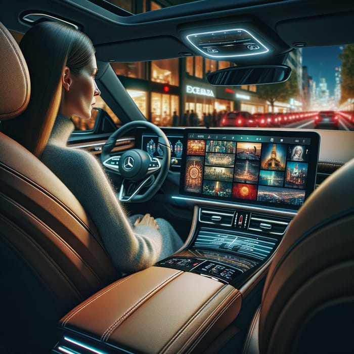 Luxurious Car Interior Advertisement Viewing Experience