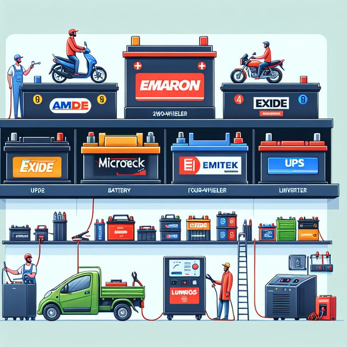 Buy Amaron, Exide, Microteck, & Luminos Batteries | Two-Wheeler & Four-Wheeler - Best Battery Deals