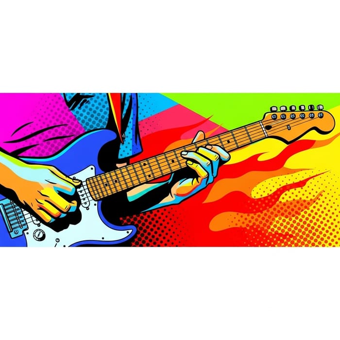 Vibrant Pop Art Electric Guitar Artwork Vibrant Pop Art Electric Guitar Artwork