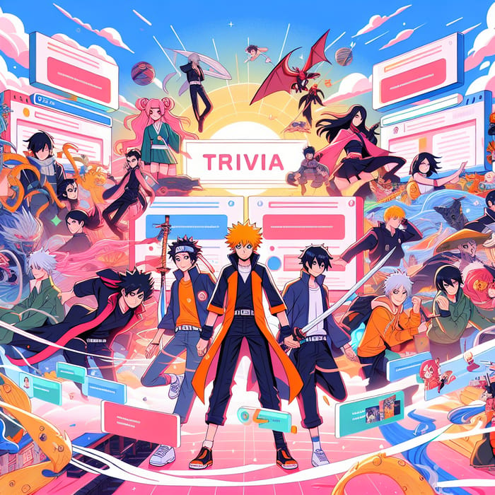 Anime Trivia Mobile App: Captivating Anime Background Design