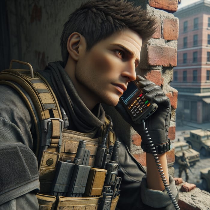 Counter-Strike Character on Phone in Urban Warfare