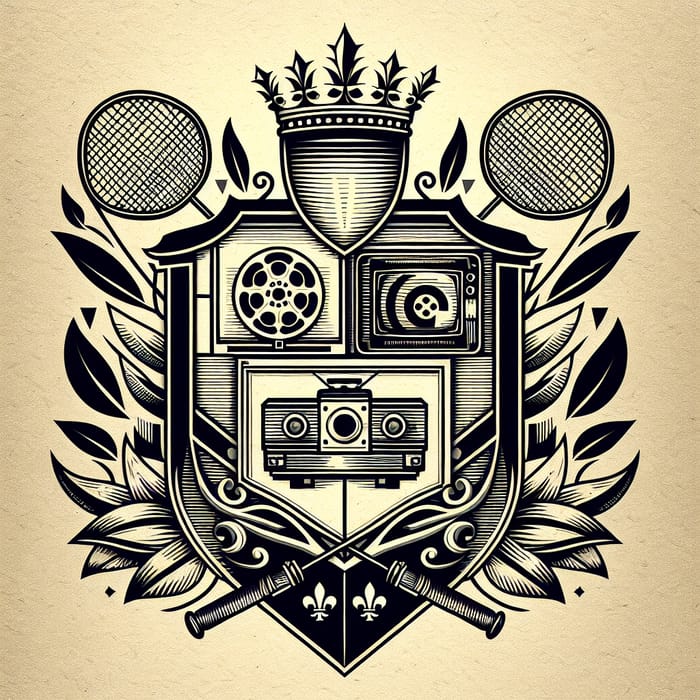 Creative Coat of Arms for Movie & TV Lovers with Badminton Twist