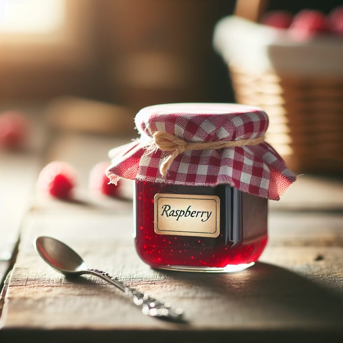 Delicious Raspberry Jam in Glass Jar | Fresh Homemade Preserves