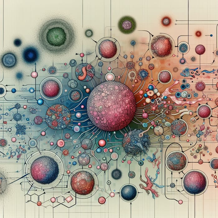 Abstract Tumor Microenvironment Map | Cellular Interactions