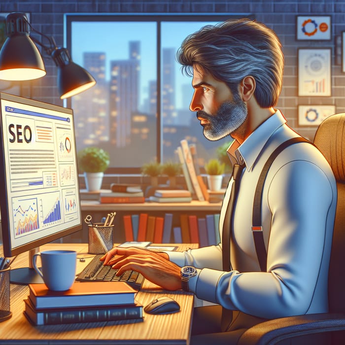 Experienced SEO Expert: 40-Year-Old with Salt and Pepper Hair