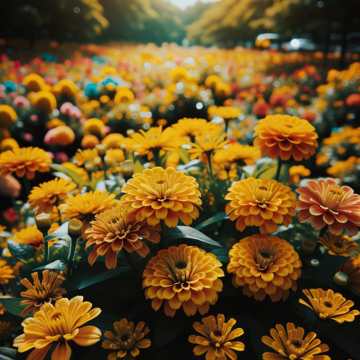 Vibrant Yellow Flowers - Beautiful Garden Display