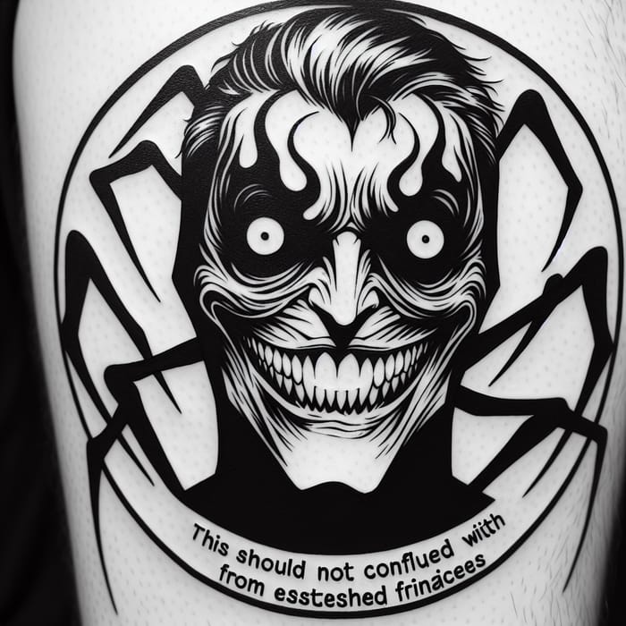 Black and White Venom Spider-Man Tattoo Design