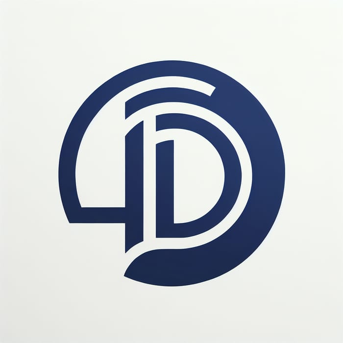 Elegant FD Letter Logo Design in Royal Blue